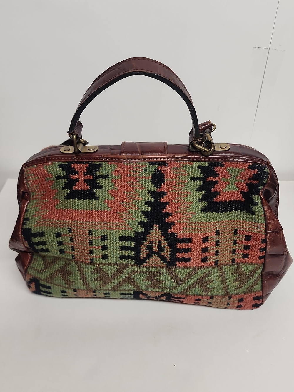 Danielle Nicole Vtg Made In Italy Brown Leather Interior Doctors Style Handbag - Picture 5 of 16